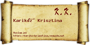 Karikó Krisztina névjegykártya