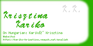 krisztina kariko business card